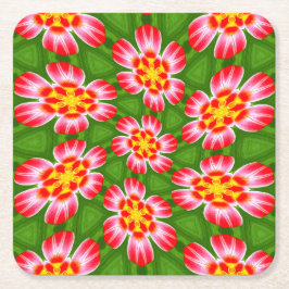 Red Lilies Pattern Rechteckiger Pappuntersetzer