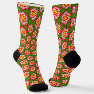 Red Lilies Pattern Socken