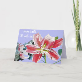 Red Lily alle werden gut florale Big God Card Karte