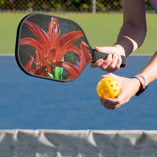 Red Lily Textured by Shirley Taylor Pickleball Schläger (InSitu)