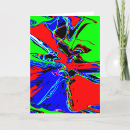 Red Lime Green Blue Abstrakt Pinwheel Blume Karte