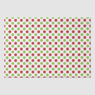 Red & Lime Green Polka Dots Seidenpapier