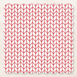 RED LINE KNIT gewellte quadratische Papierunterset Untersetzer
