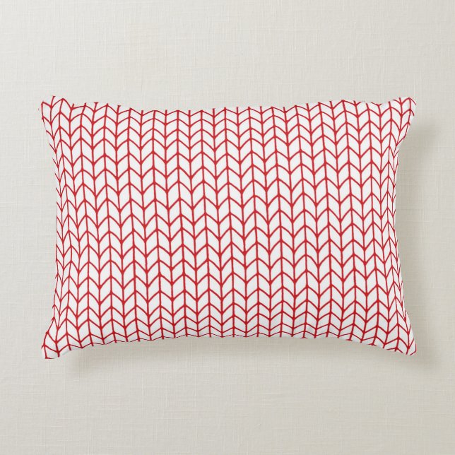RED LINE STRICK Accent Pillow Dekokissen (Vorderseite)