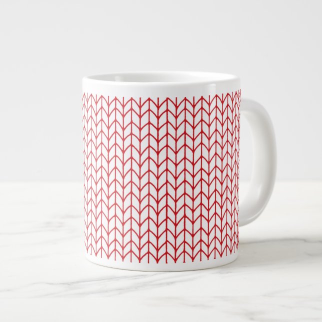 RED LINE STRICK Big White Tasse (Vorderseite Rechts)