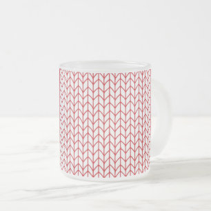 RED LINE STRICK Mattiert Glass Tasse