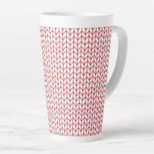 RED LINE STRICK Tall Latte Tasse