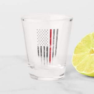 RED LINE Vintag American Flag Shot Glass Schnapsglas