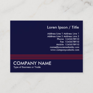Red Lines - Navy Blue Visitenkarte