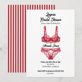 Red Lingerie Brautparty Einladung