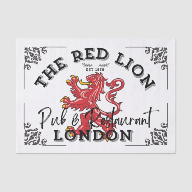 Red Lion - Pub Sign Seidenpapier (Vorderseite)