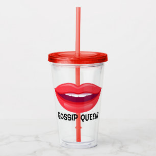 Red Lip Gossip Queen Tumbler Acryltrinkbecher