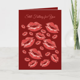 Red Lip Print Flirtatious Fun Karte