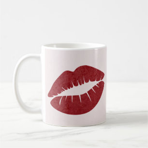 Red Lip Print für die Valentinstag-Tasse Kaffeetasse