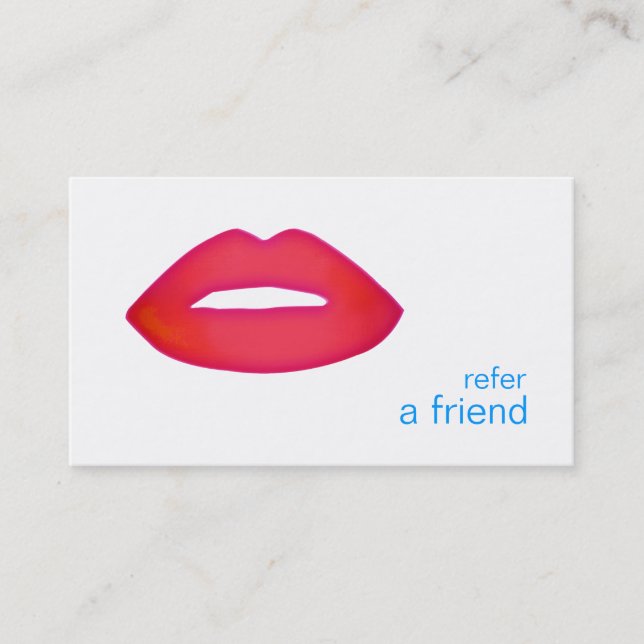 Red Lips Ein freundlicher Coupon Salon Empfehlungskarte (Vorderseite)