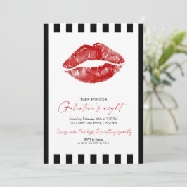 Red Lips Galentine’s Night Out  Einladung