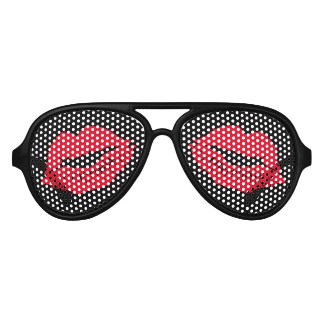 Red Lips Kiss Junggeselinnen-Abschied Partybrille (Vorderseite)