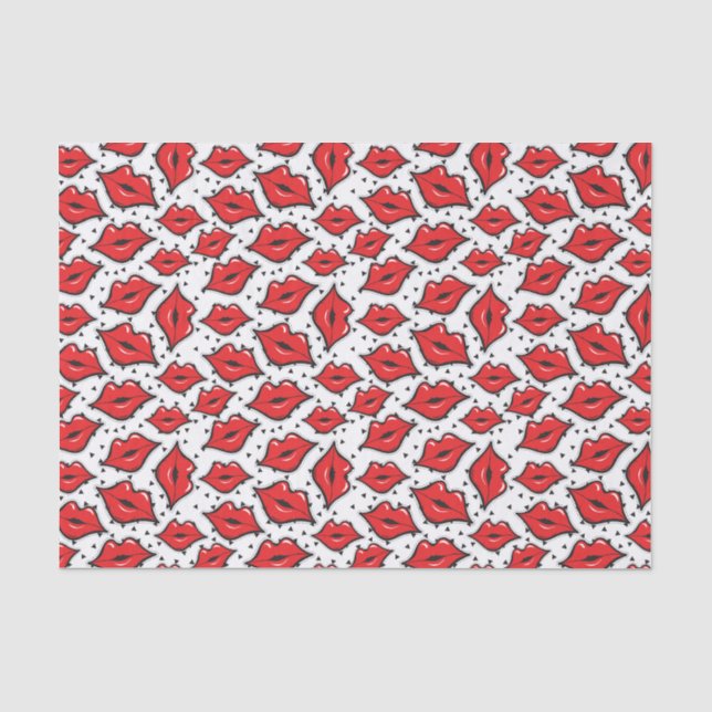 Red Lips Kiss Lipstick & Beauty Supply Distributor Seidenpapier (Vorderseite)