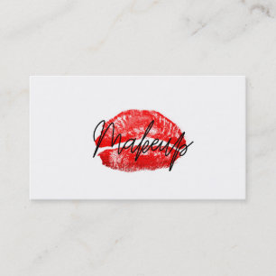 Red Lips Kiss Makeup Beauty Glam Chic White Visitenkarte