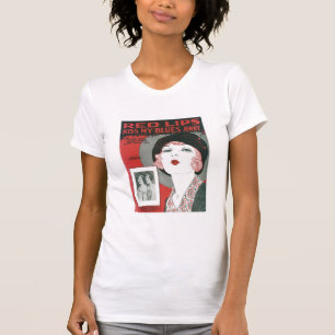 Red Lips Kiss meine Blues Away Songbook Cover T-Shirt