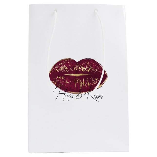 Red Lips Kiss Mittlere Geschenktüte (Vorderseite)
