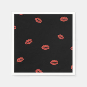 Red Lips Kiss Napkins Serviette