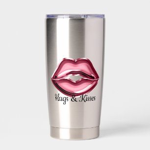 Red Lips Kiss Thermobecher