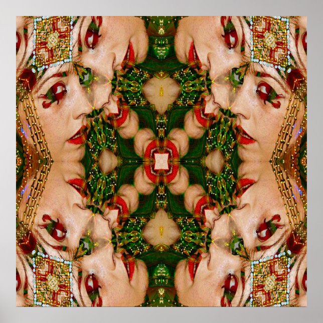 Red Lips Mandala Poster (Vorne)