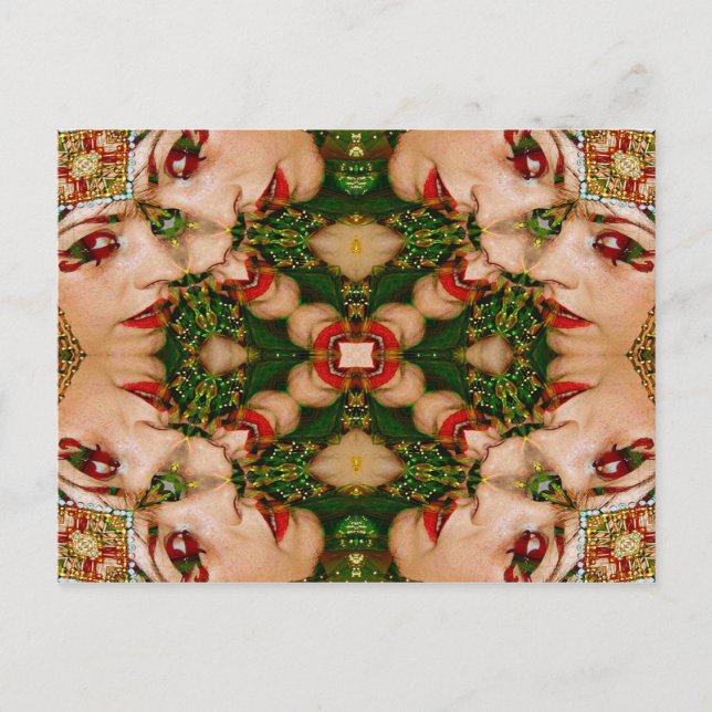 Red Lips Mandala Postkarte (Vorderseite)