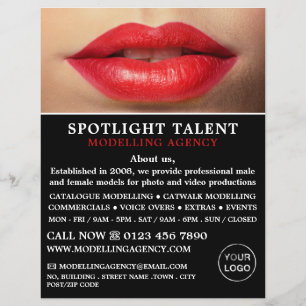 Red Lips, Modellierungsagentur, Model Agent Advert Flyer