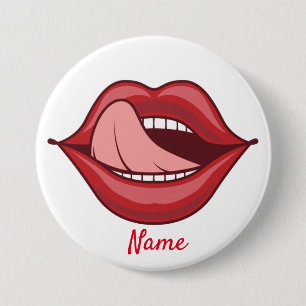 Red Lips Open Mouth Thunder_Cove Button