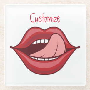 Red Lips Open Mouth Thunder_Cove  Glasuntersetzer