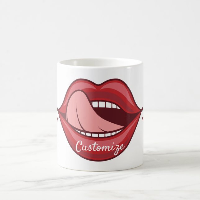 Red Lips Open Mouth Thunder_Cove Kaffeetasse (Mittel)