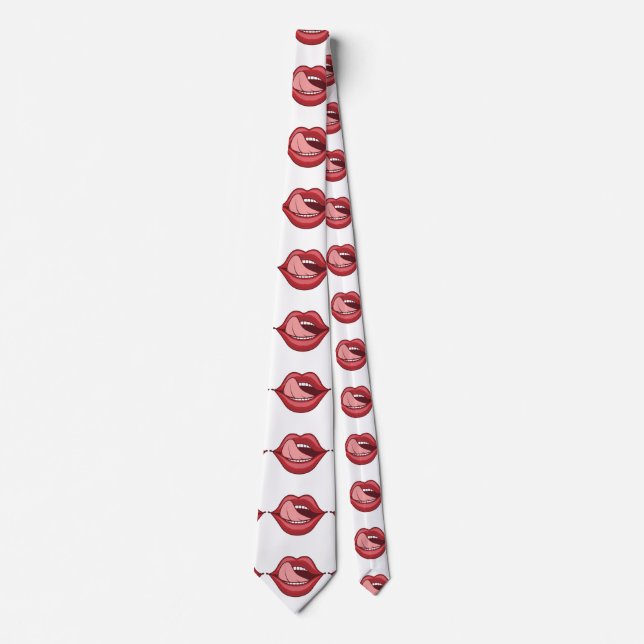 Red Lips Open Mouth Thunder_Cove Krawatte (Vorderseite)