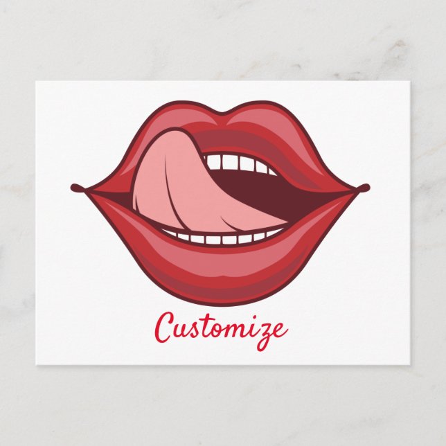 Red Lips Open Mouth Thunder_Cove Postkarte (Vorderseite)
