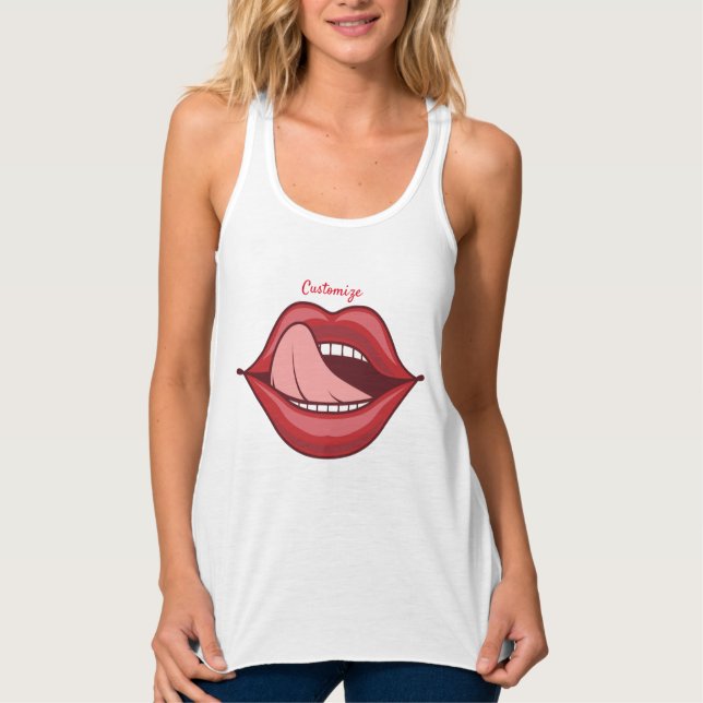 Red Lips Open Mouth Thunder_Cove Tank Top (Vorderseite)
