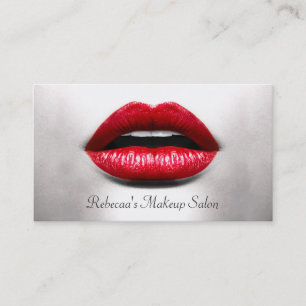 Red Lips Retro Monochrome - Makeup Artist Visitenkarte