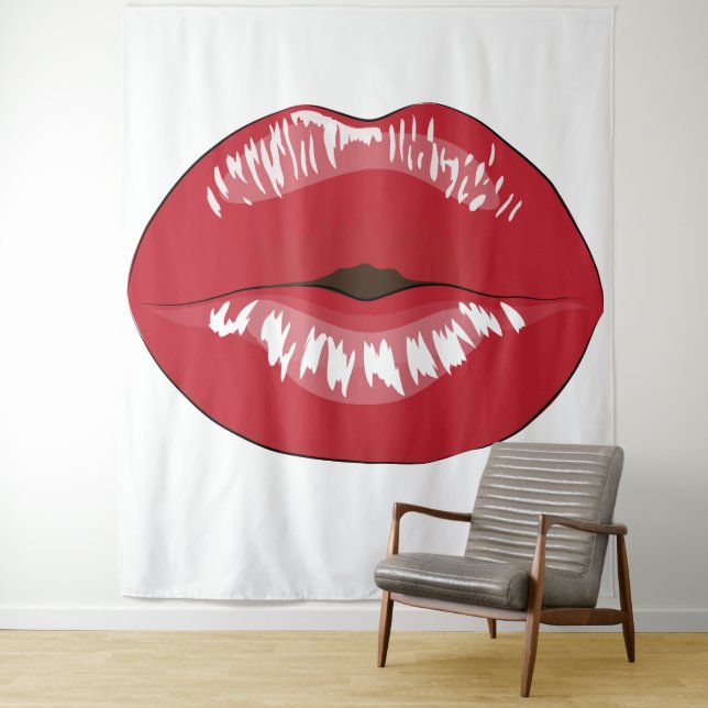 Red Lips Tapestry Wandteppich (Beispiel)