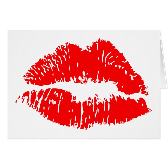 Red Lipstick Kiss Mark (Vorderseite (Horizontal))