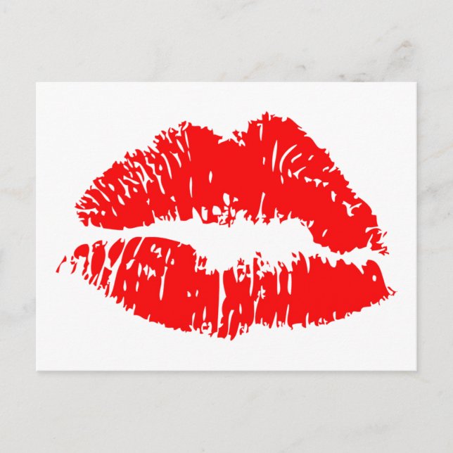 Red Lipstick Kiss Mark Postkarte (Vorderseite)