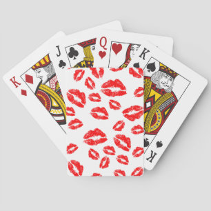 Red Lipstick Kiss Mark Spielkarten