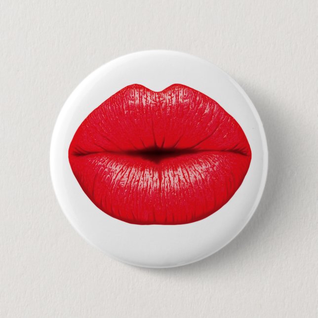 Red Lipstick - Marilyn Monroe Style Button (Vorderseite)