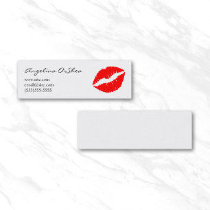 Red Lipstick Skinny Business Card Mini Visitenkarte
