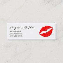 Red Lipstick Skinny Business Card