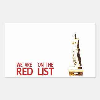 RED LIST RECHTECKIGER AUFKLEBER