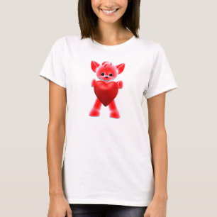 Red Little Fox mit Herz T-Shirt