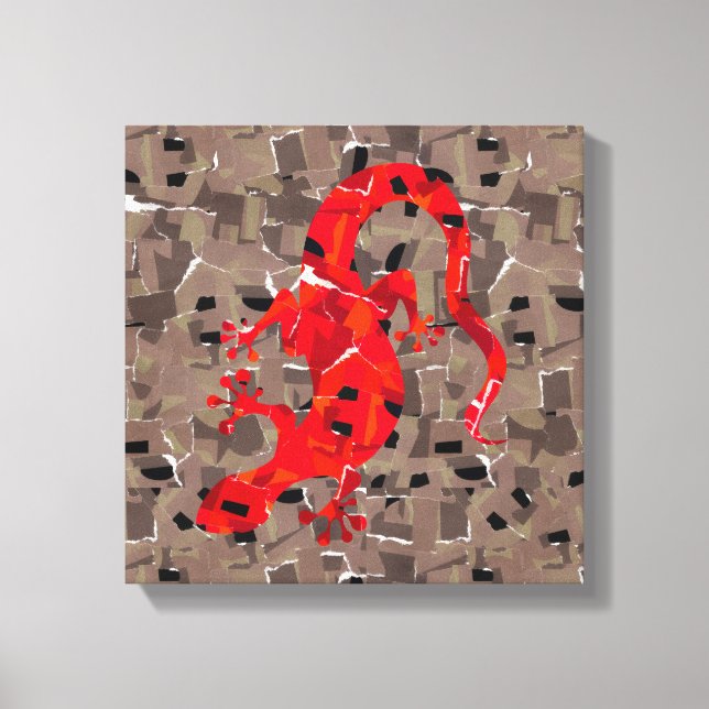 Red Lizard Collage Leinwanddruck (Vorderseite)