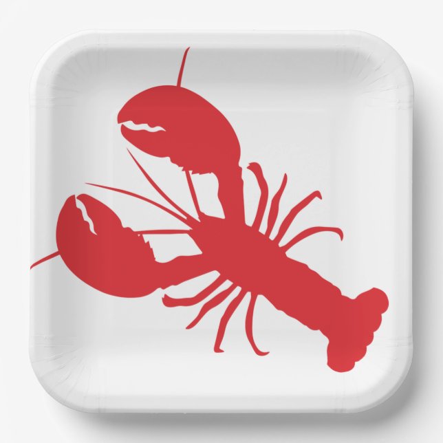 Red Lobster Bake Coastal Beach Ocean Moderner Spaß Pappteller (Vorderseite)