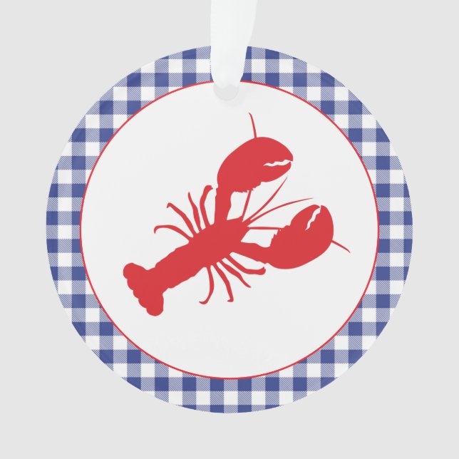 Red Lobster Blue White Gingham ENDROIT Année (devant)