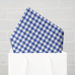 Red Lobster Blue White Gingham Preppy Coastal Fun Seidenpapier